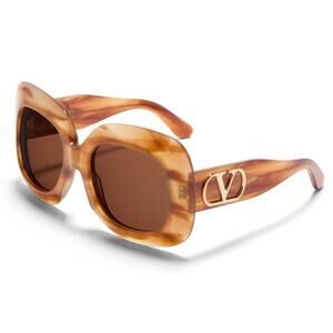 New! Valentino VLS 180D, Light Havana Sunglasses, Authentic